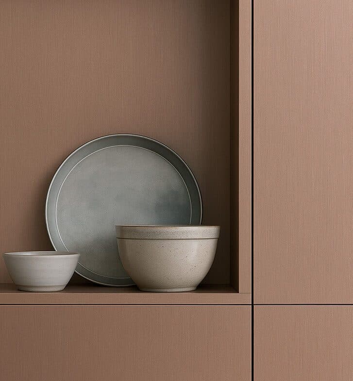 Wandkast met metallic decor