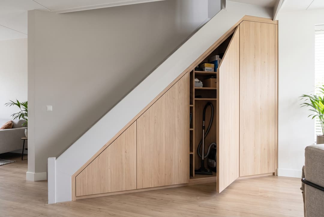 Kast onder de trap op maat: met deurtjes