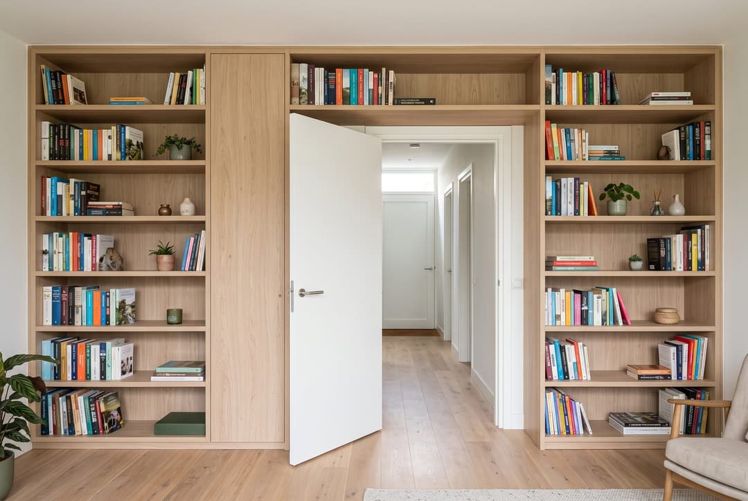 Boekenkast of wandkast op maat: rond een deur